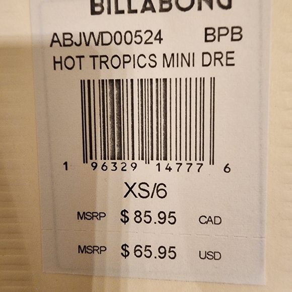 NWT Billabong Hot Tropics Mini Wrap Dress - Picture 5 of 6